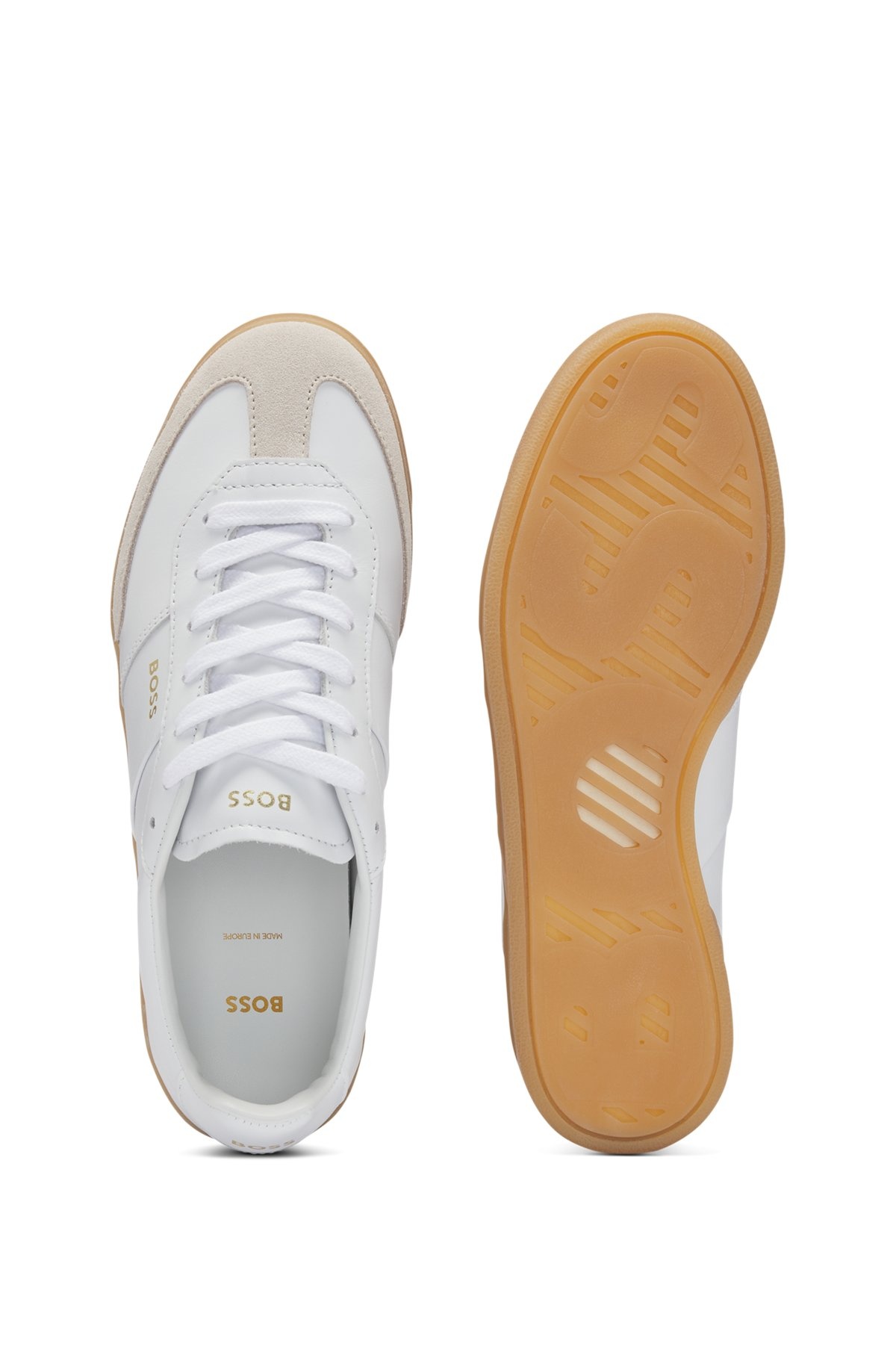 LEATHER LACE-UP TRAINERS WITH SUEDE TRIMS - 5