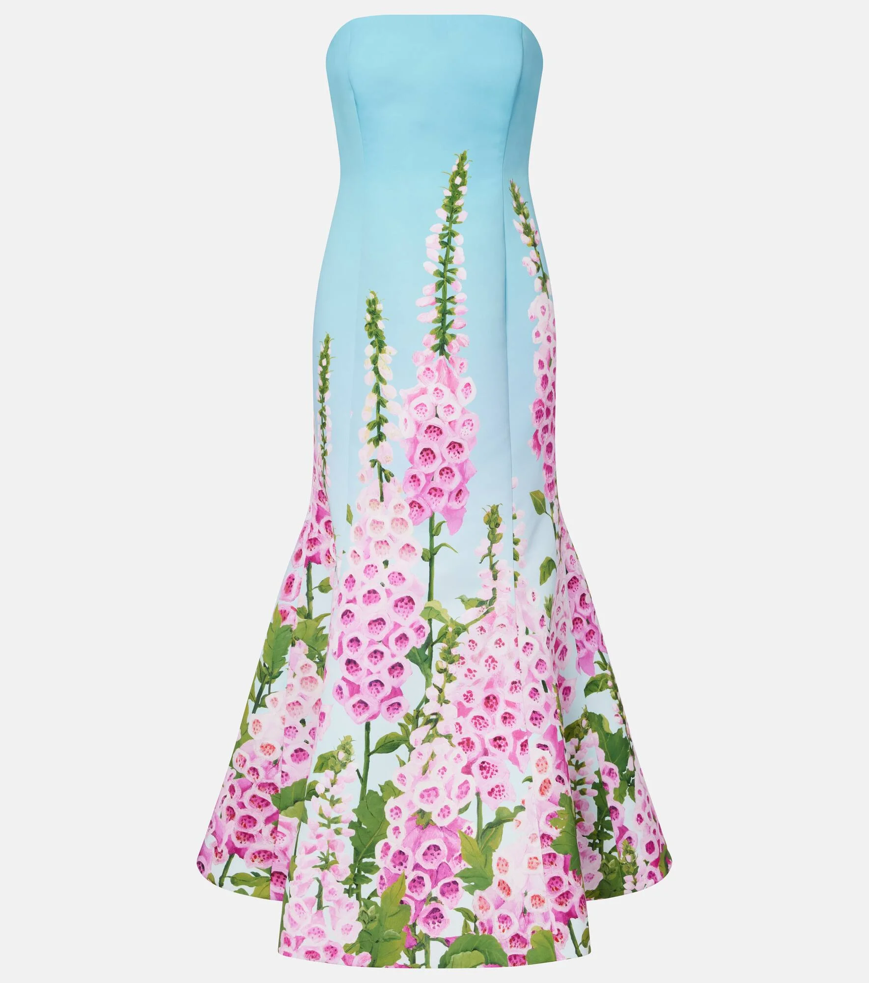Floral printed bustier gown - 1