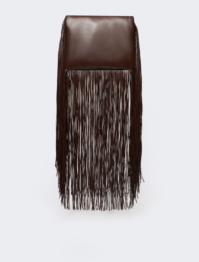 Soffy bag with long fringes - RUNWAY - CHOCOLATE 3