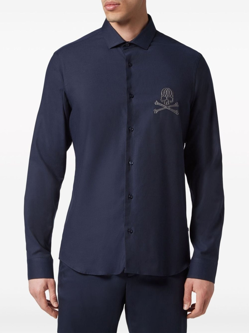 skull-embroidered poplin shirt 3