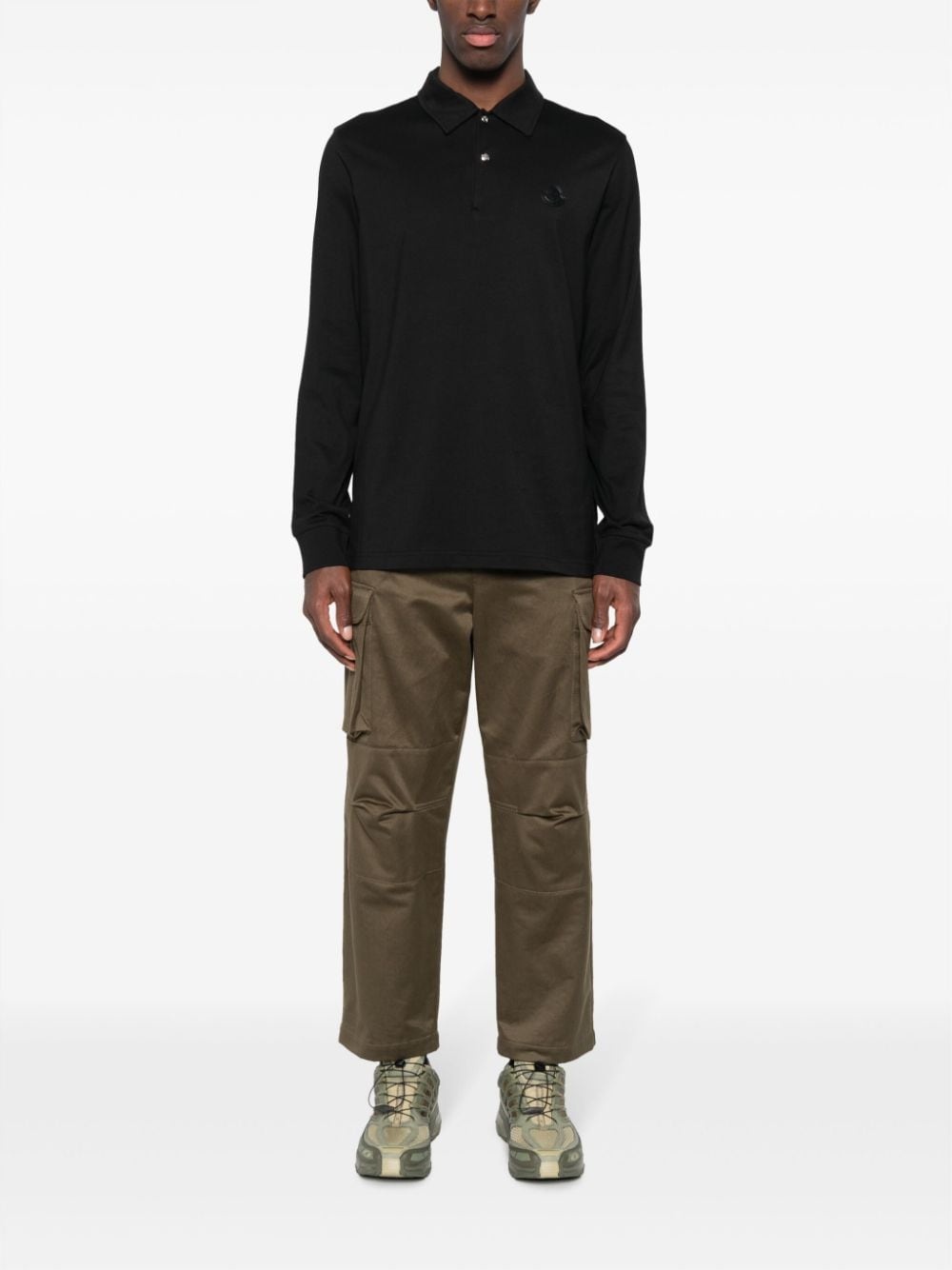 logo-patch cotton polo shirt - 2