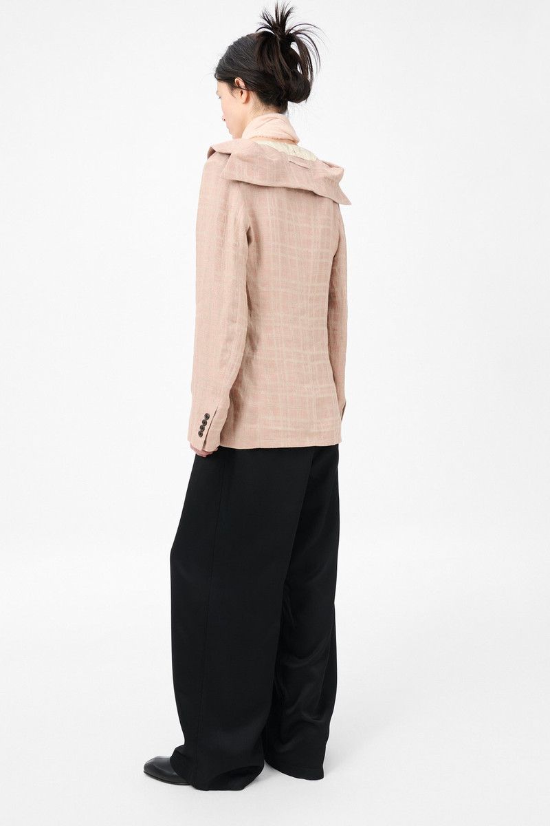Kaonashi Blazer Hammock Check Crumpled Linen 4