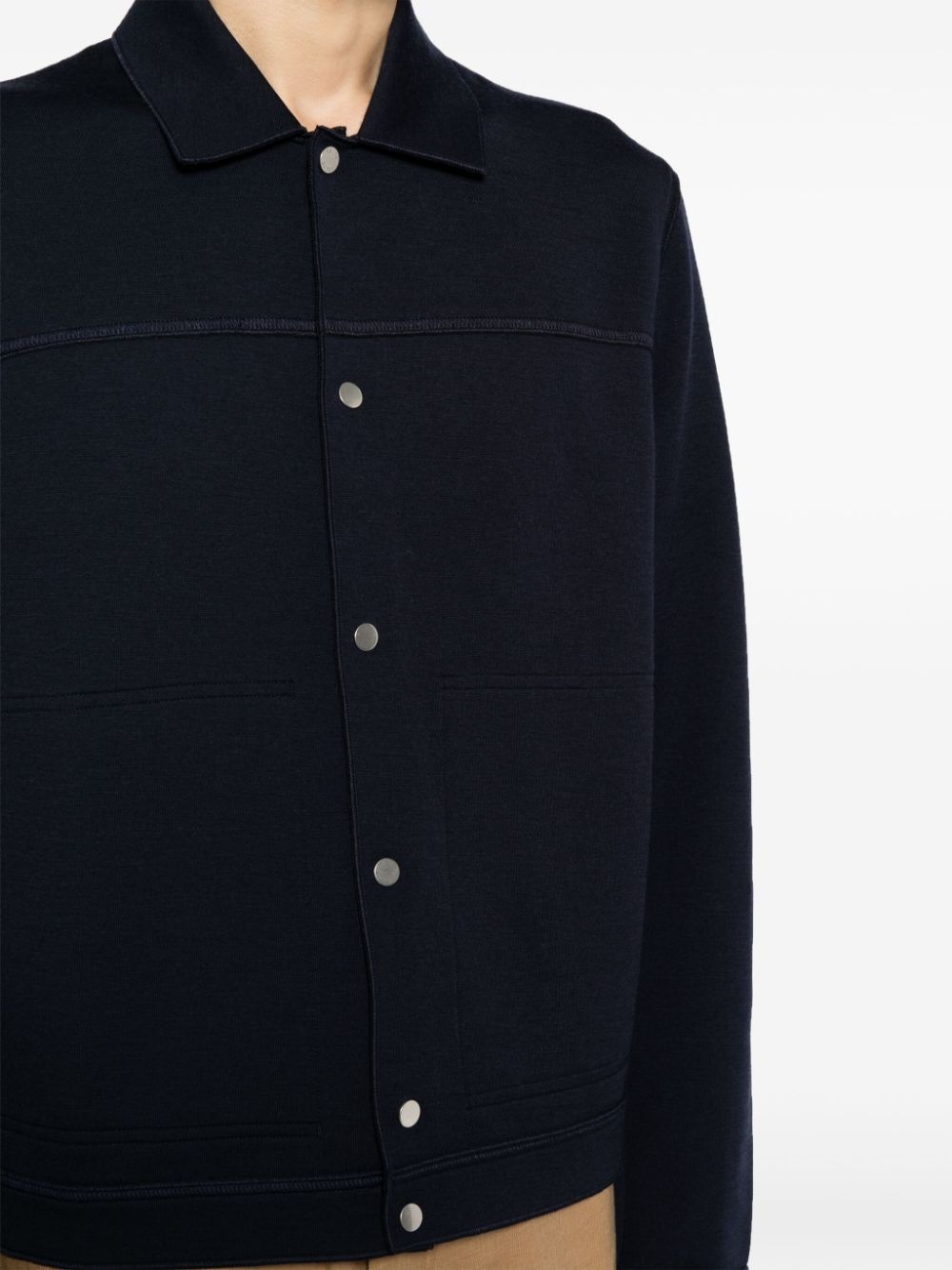 spread-collar knitted cardigan - 5