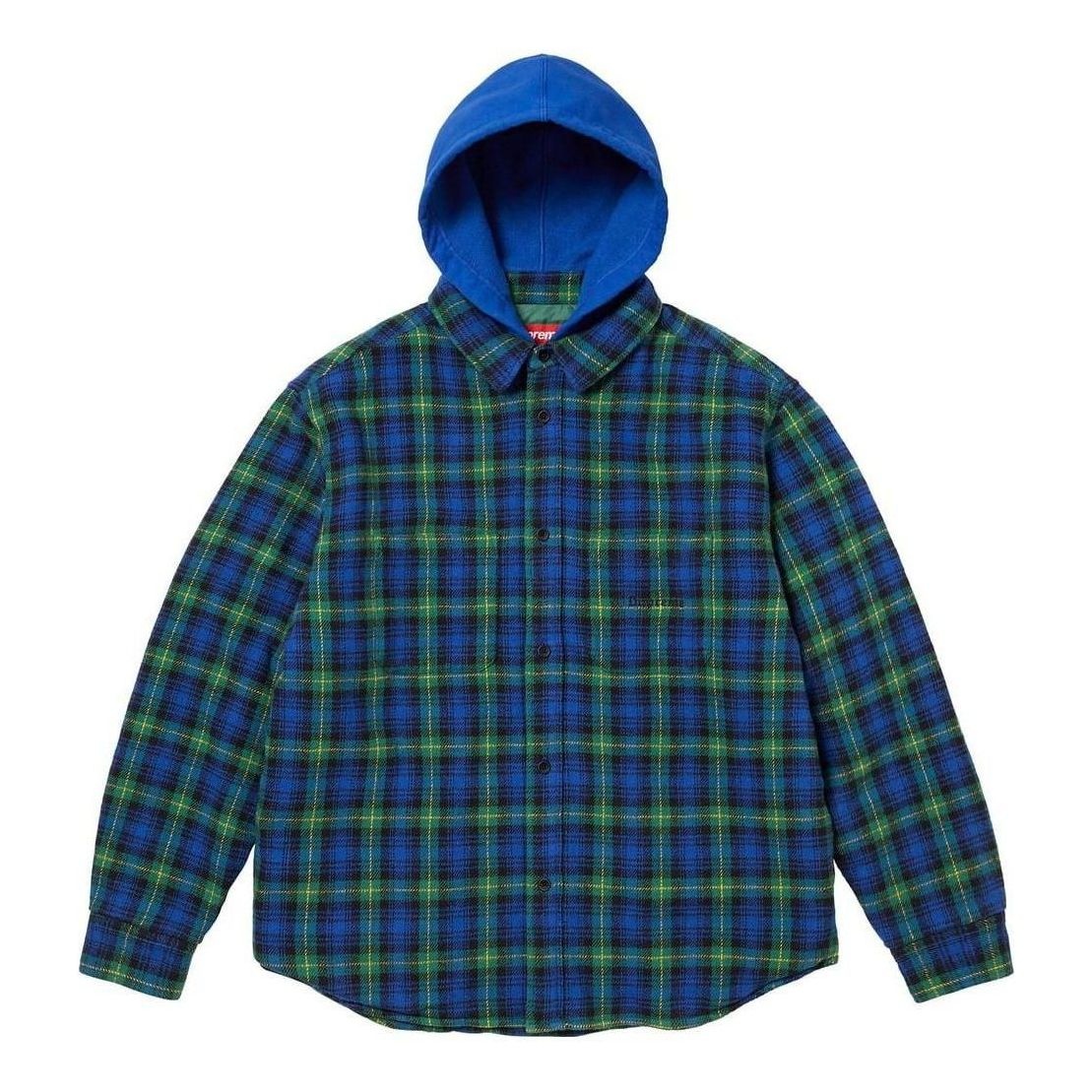 Supreme Tartan Flannel Hooded Shirt 'Blue' SUP-FW23-232 - 1