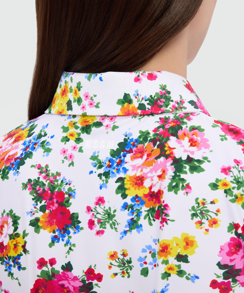 White floral-print lycra shirt 5