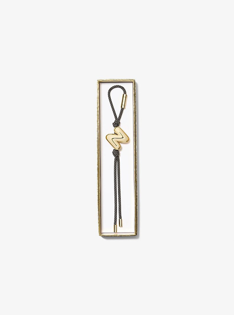 MICHAEL KORS Initial Gold-Tone and Speckled Cord Bag Charm outlook