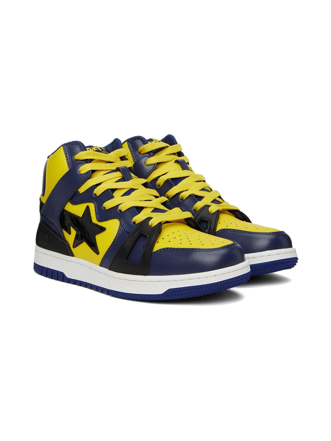 Yellow & Navy Sta 93 Hi Sneakers - 4