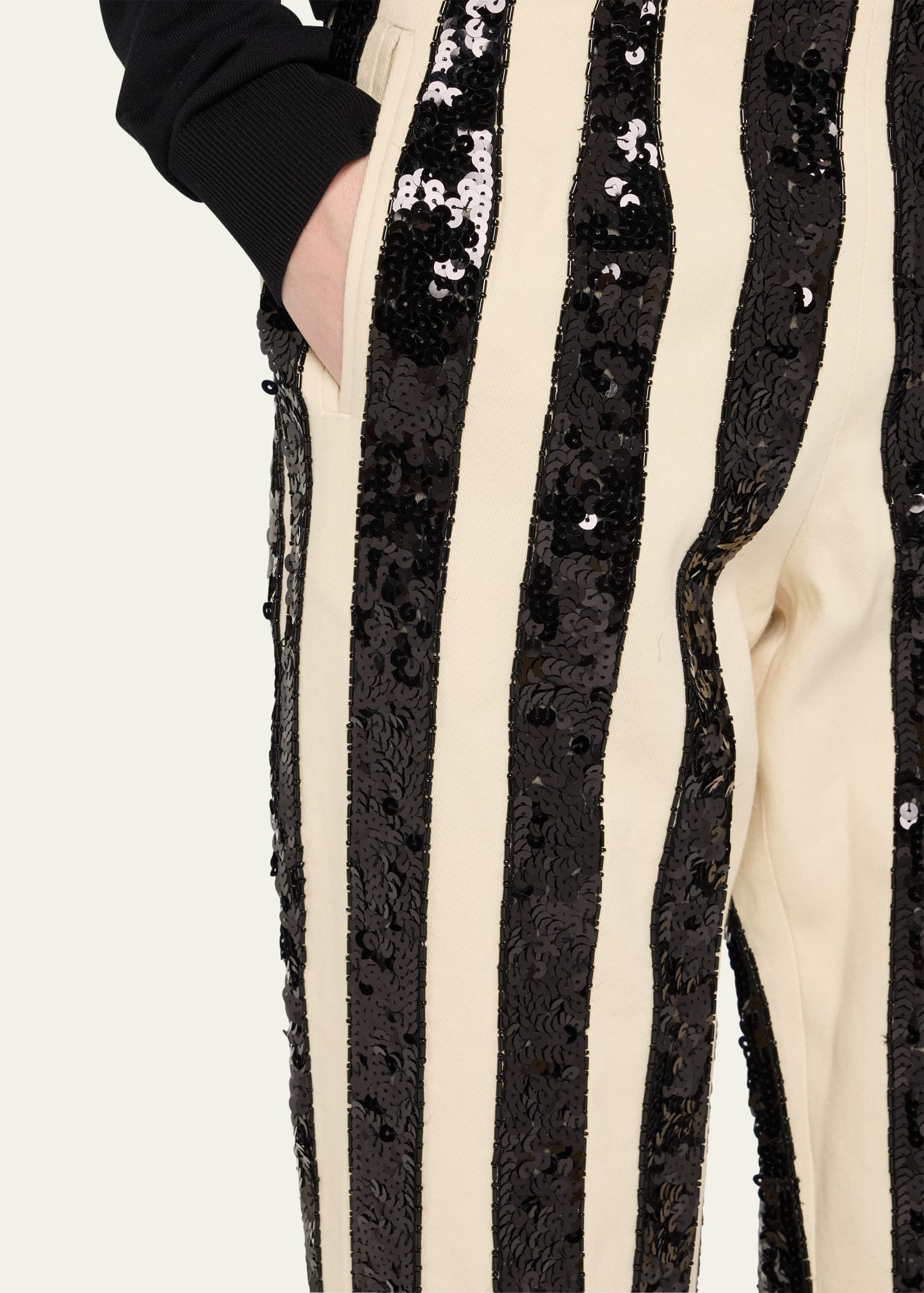 Grandstand Hall Stripe Sequined Trousers - 5