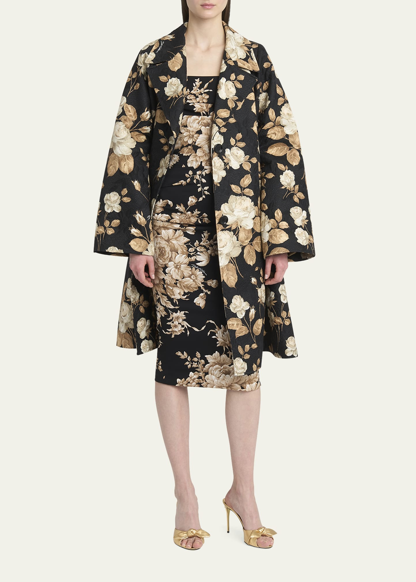 Floral Print Crinkle Coat - 2
