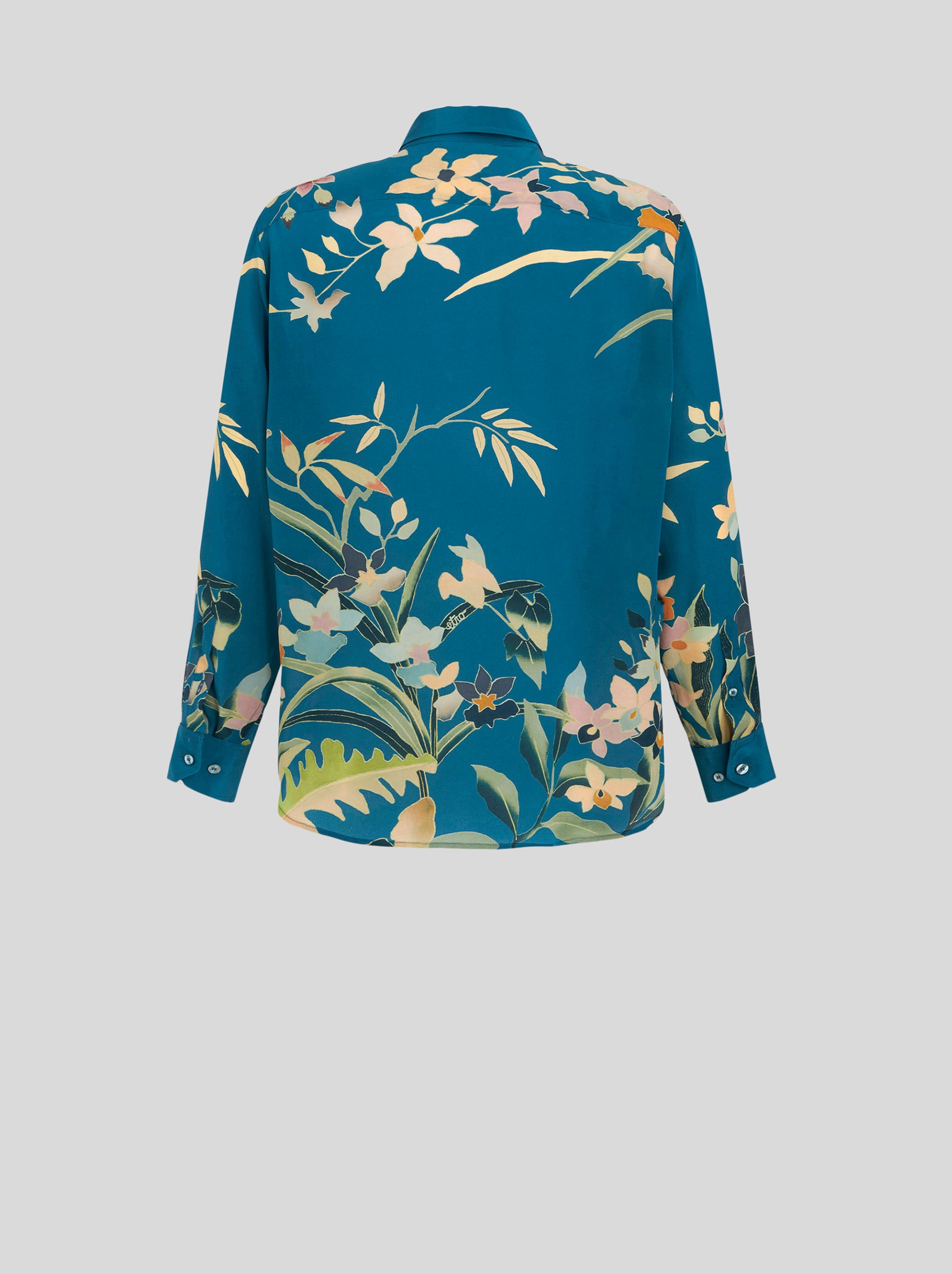 LEAFY FLORAL SILK SHIRT - 6