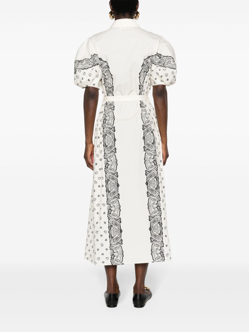 bandana-print midi shirt dress - 4