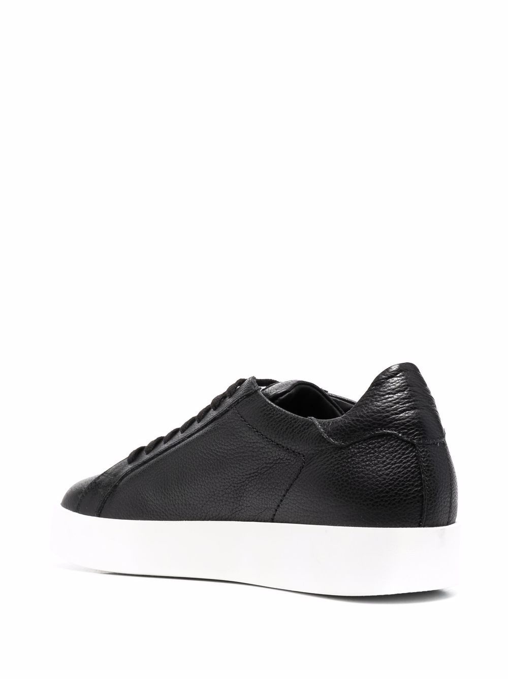 logo-print leather trainers - 3