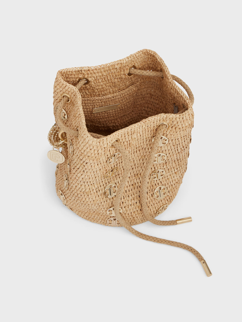 BEIGE 1969 RAFFIA BUCKET BAG 4
