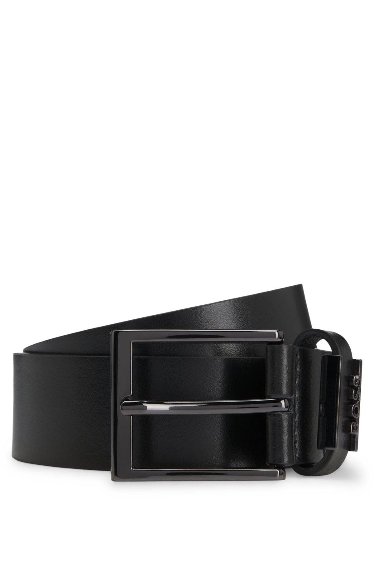 ITALIAN-LEATHER BELT WITH LOGO KEEPER - 1