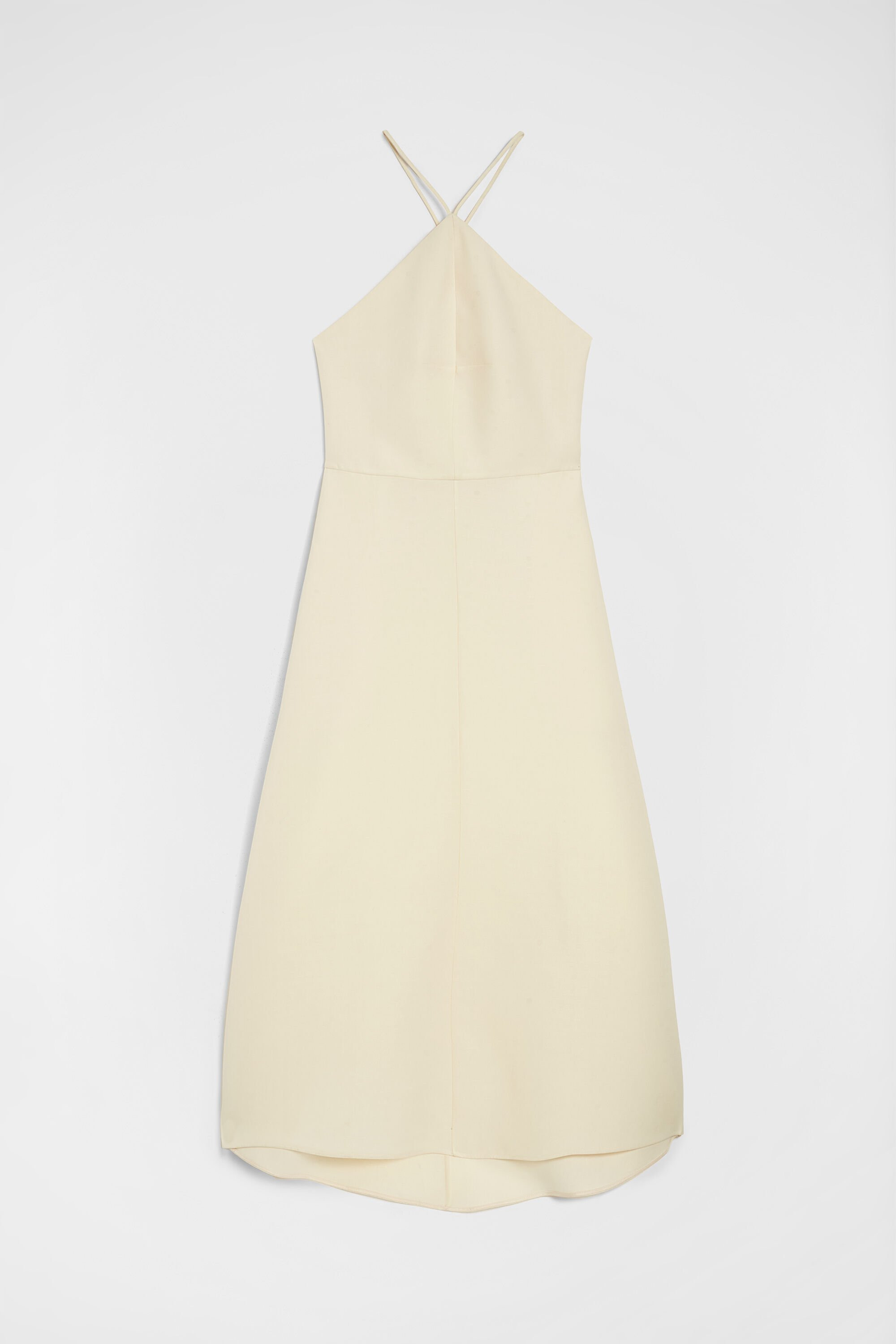 Lightweight Wool Blend Halter Dress - 1