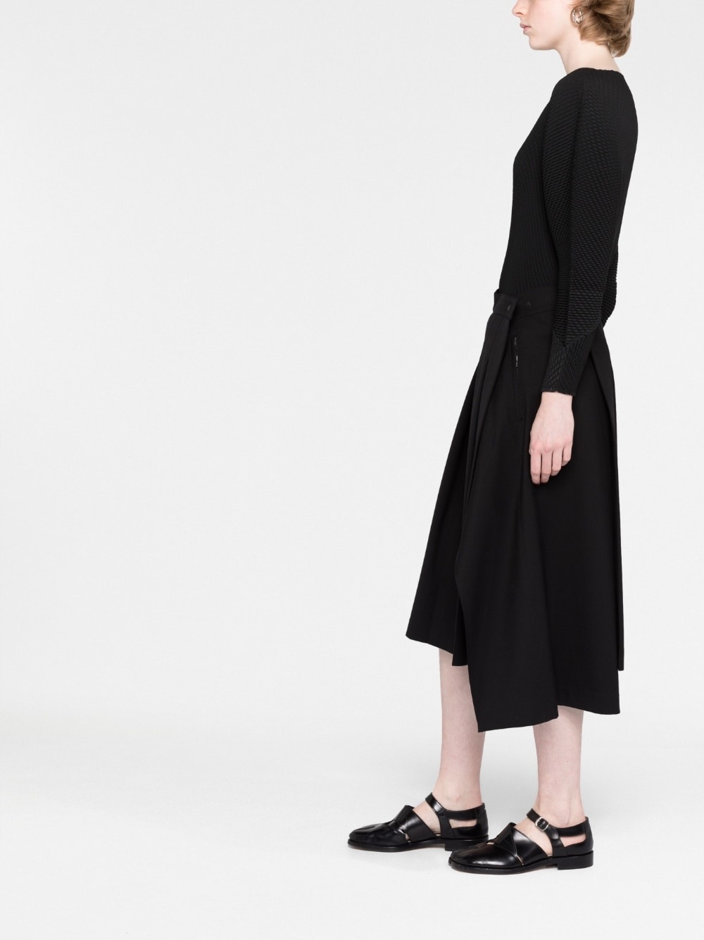 asymmetric-design recycled-polyester sweatshirt - 4