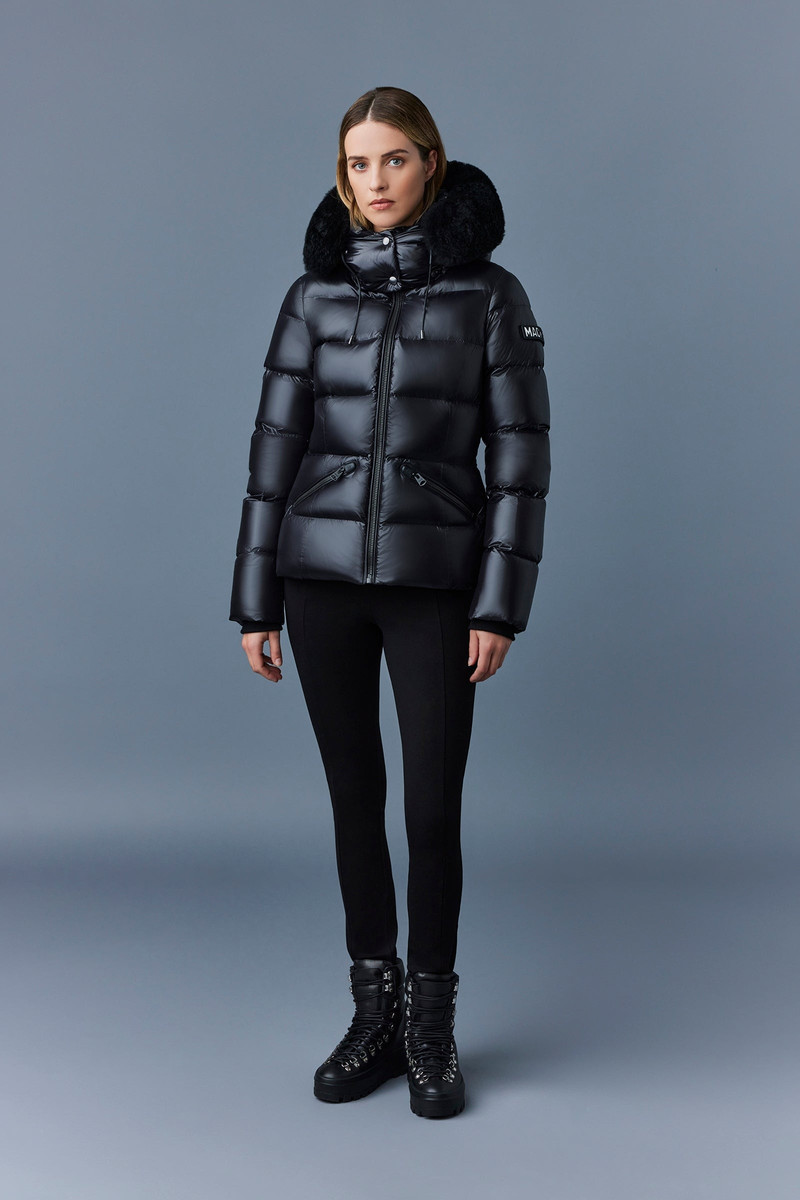 MACKAGE MADALYN-ZSH Channel quilted nano down jacket with removable hood and fur trim outlook