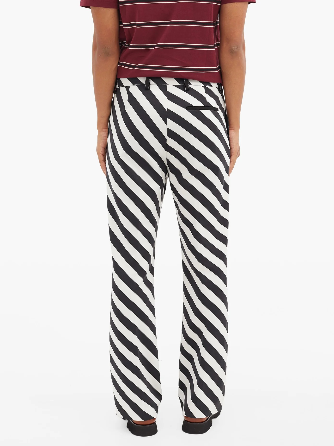 Striped straight-leg technical trousers - 5