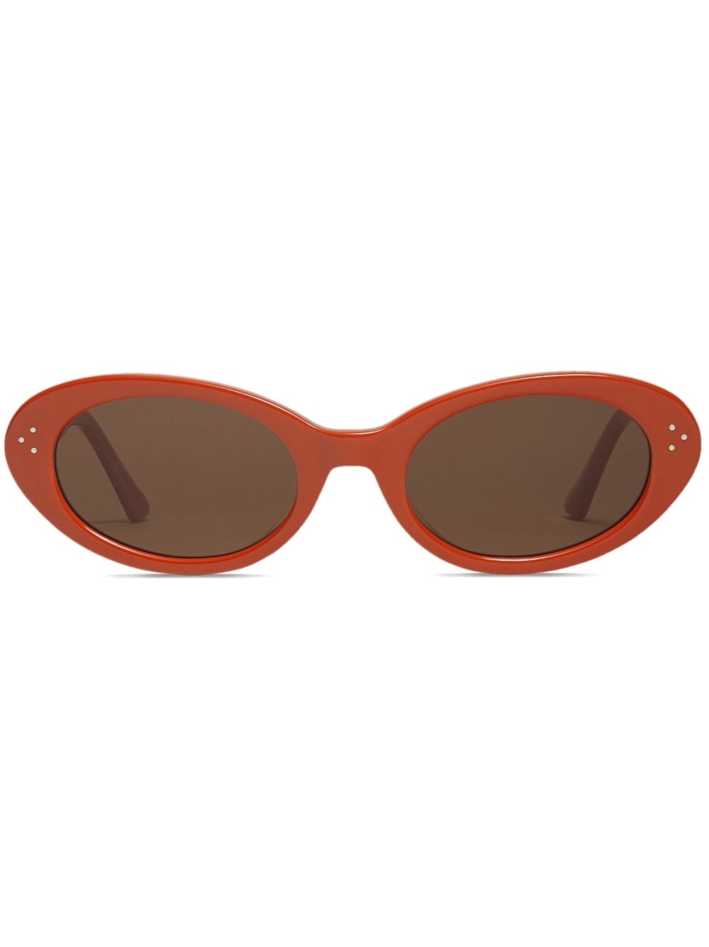 engraved-logo oval-frame sunglasses - 1