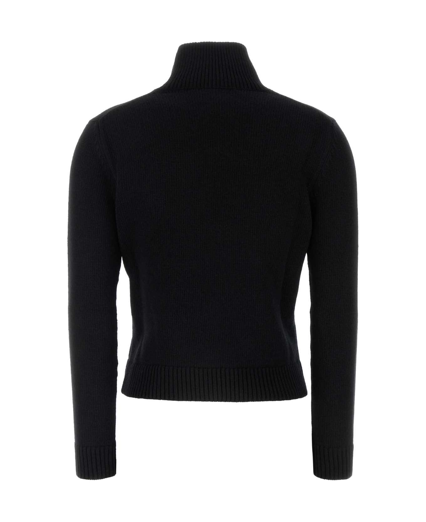 Black Wool Blend Sweater - 2