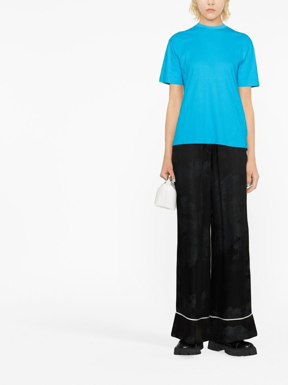 Diag-stripe short-sleeved T-shirt - 2