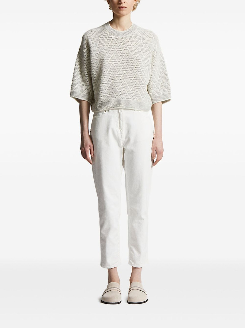 PESERICO chevron-pattern sweater outlook