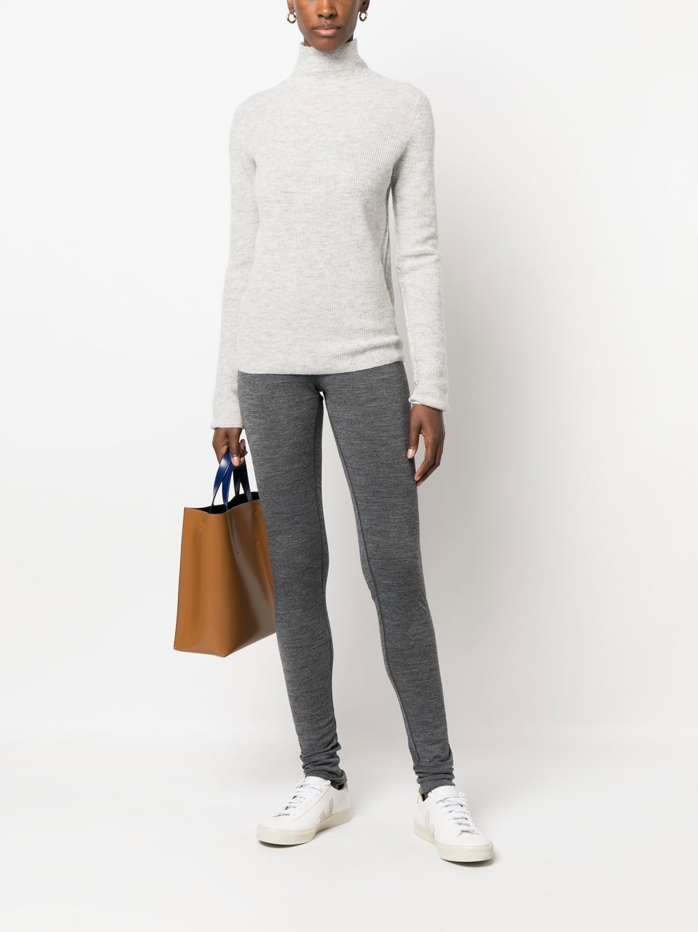 melange effect leggings - 2