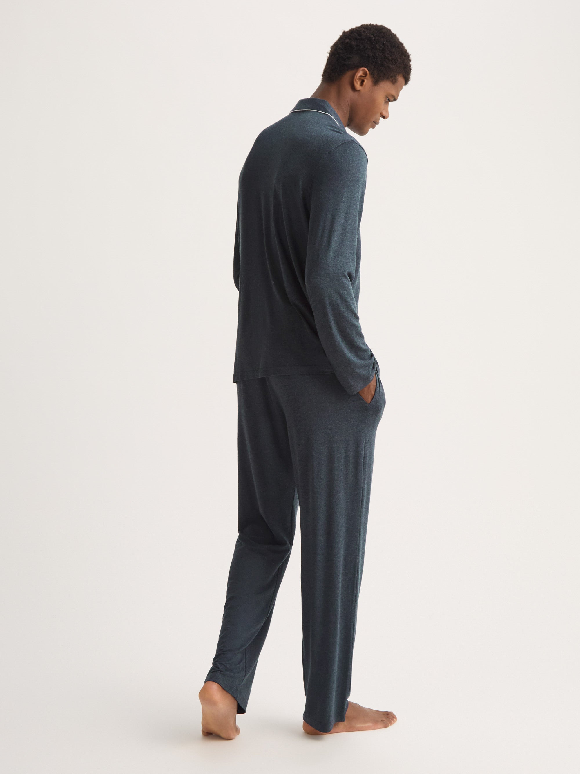 Men's Modern Fit Pyjamas Marlowe Micro Modal Stretch Anthracite - 4