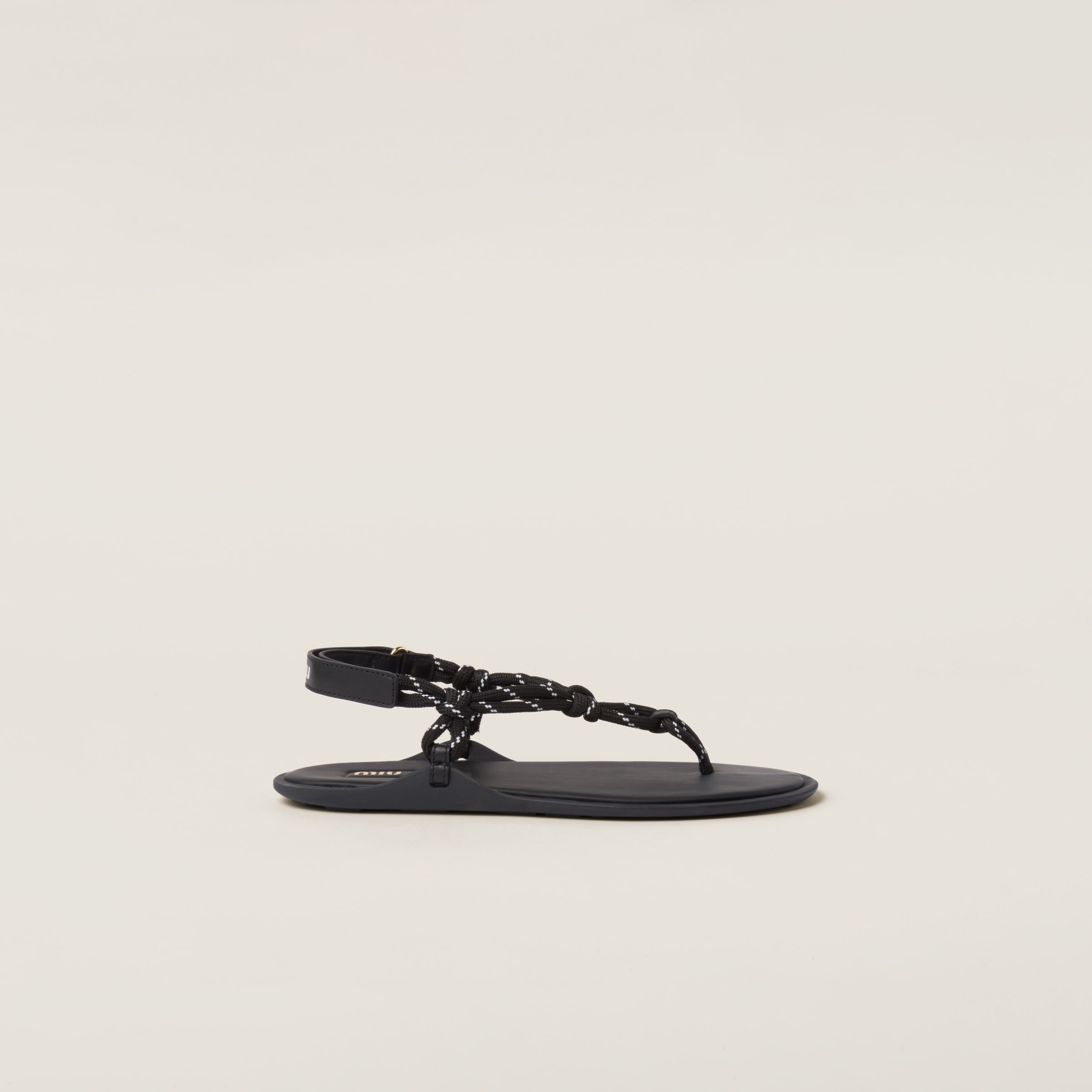 Cord and leather thong sandals - 2