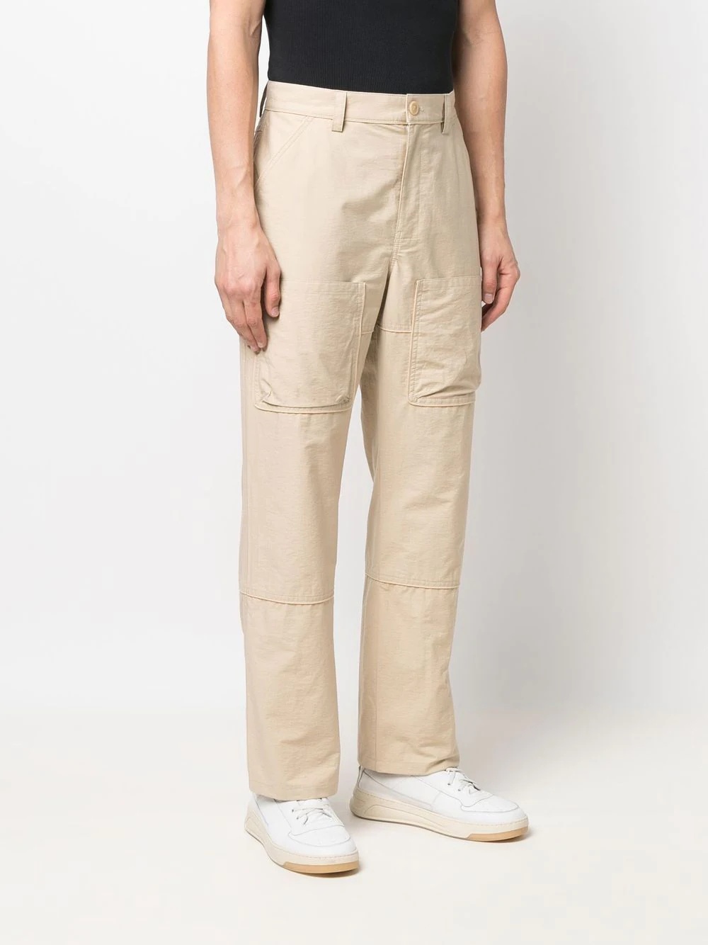 multi-pocket straight-leg trousers - 3