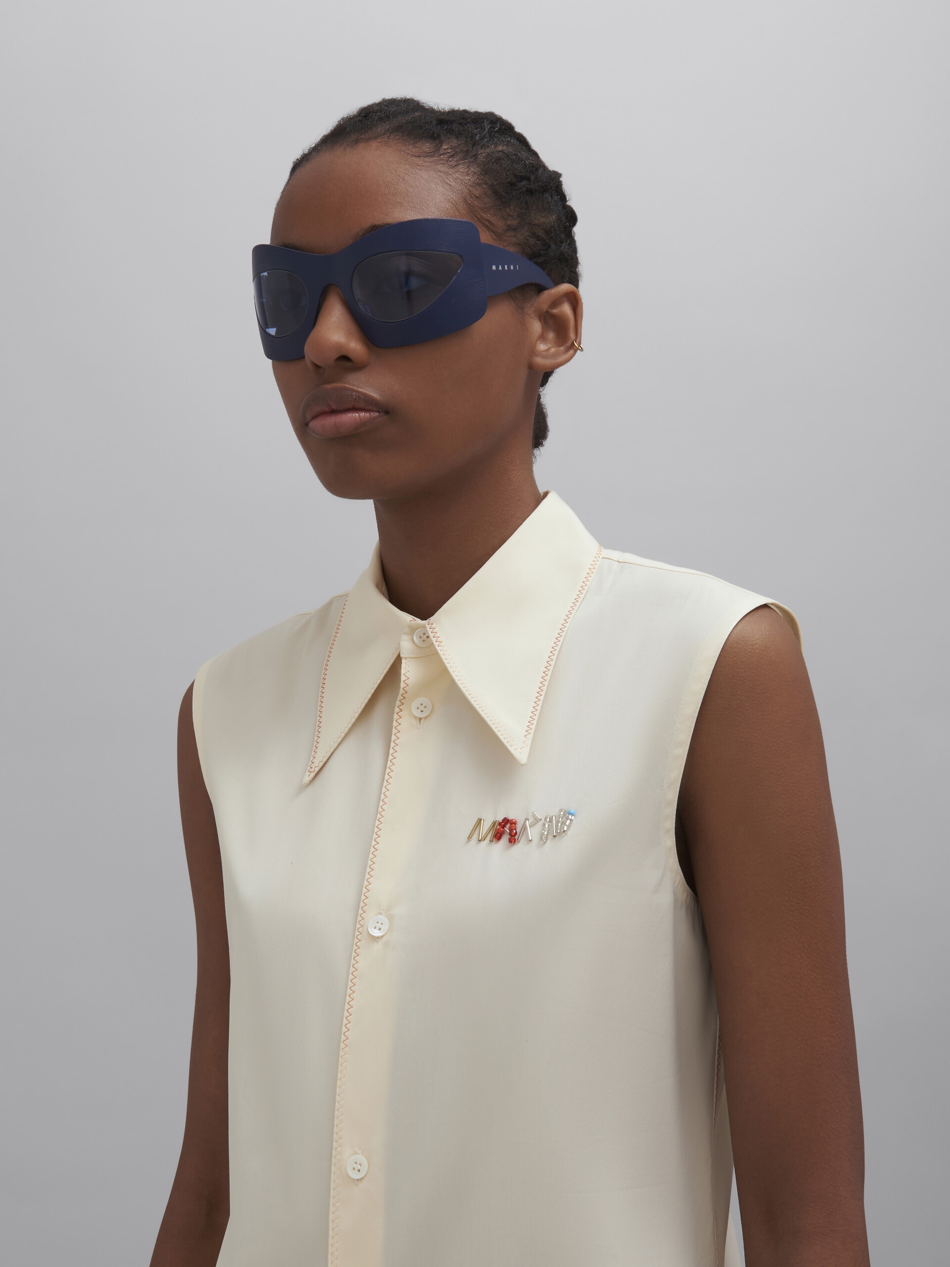 KARAKUM BLACK LEATHER SUNGLASSES - 2