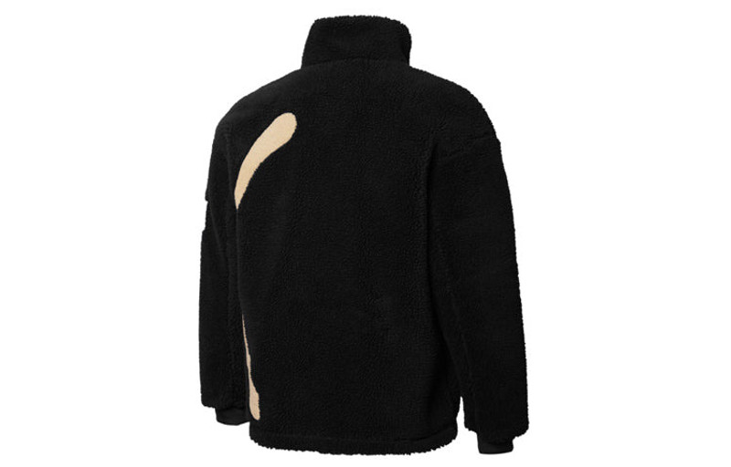 PUMA 사이트맵 Sherpa Contrasting 색깔 큰 로고 어린 양 모직 체재 온난한 재킷 검정 848418-01 outlook