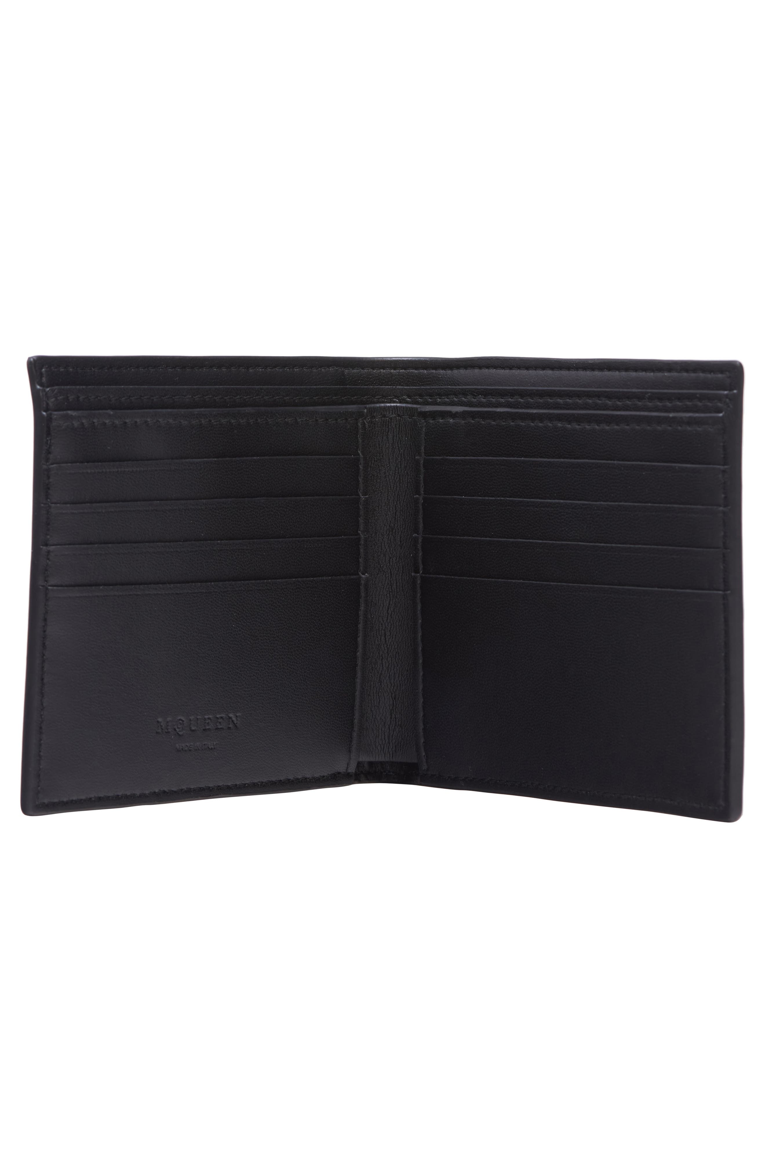 McQueen Logo Leather Bifold Wallet in Black/Bone at Nordstrom - 2