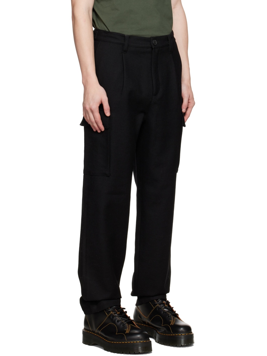 Black Wide Cargo Pants - 2