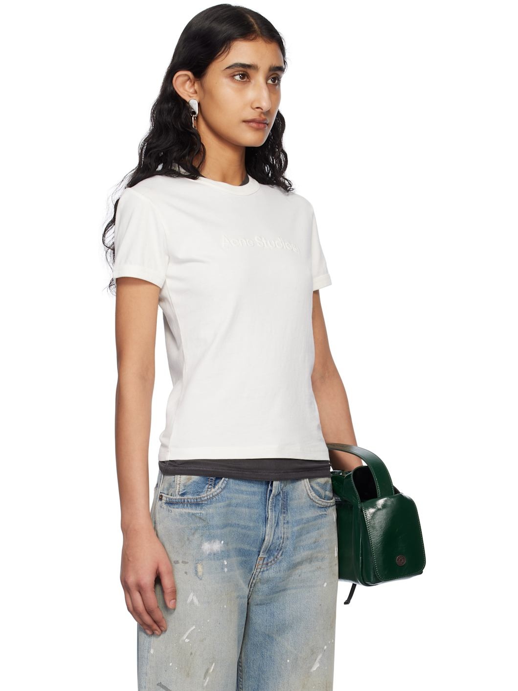 White Logo Fitted T-shirt - 2