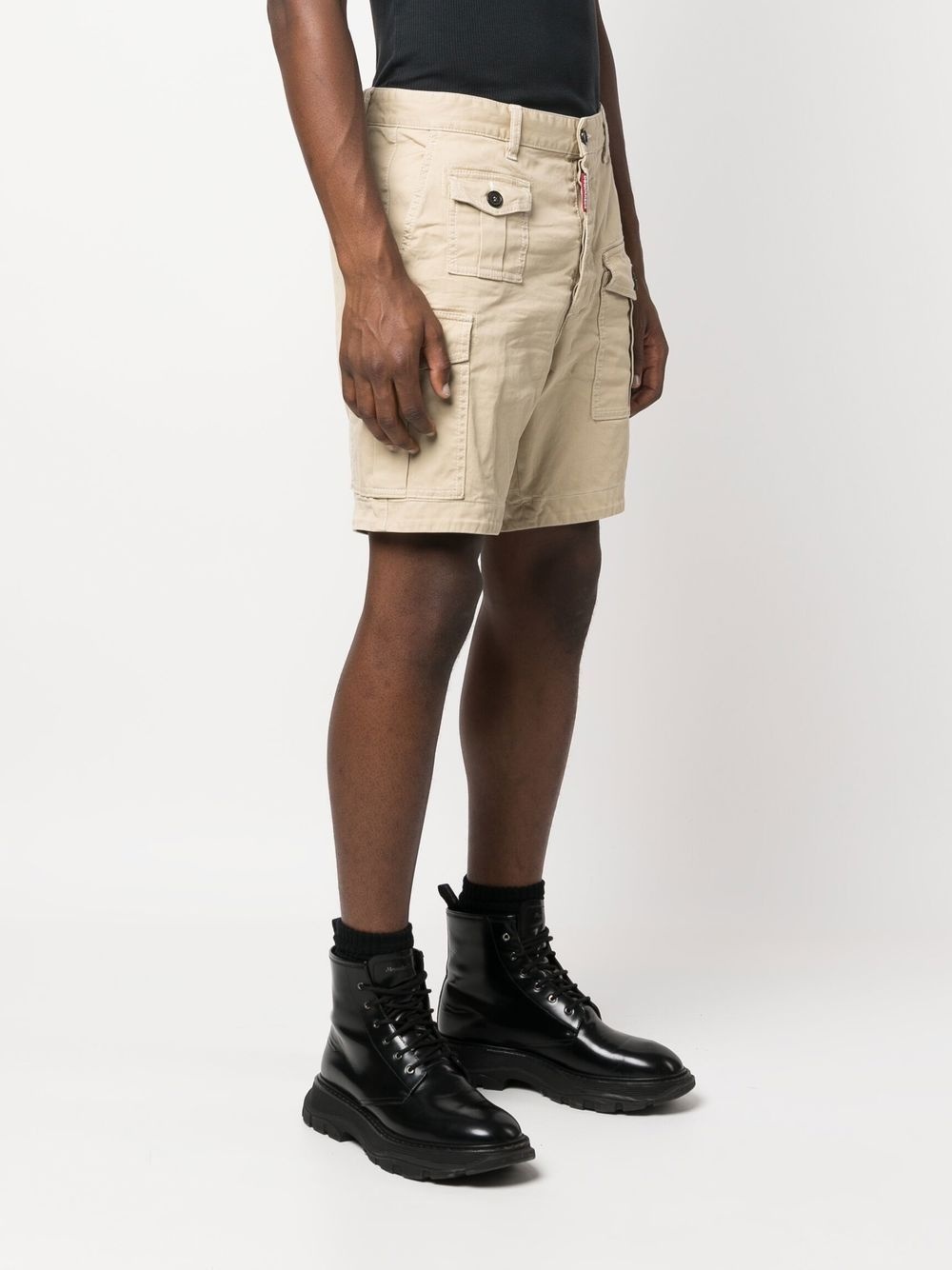 logo-tag chino shorts - 3