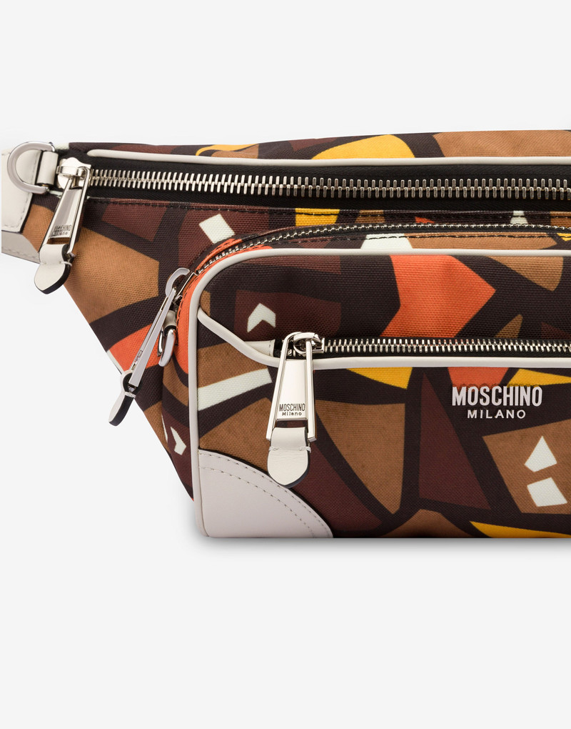 WOOD PRINT CANVAS BELT BAG 4