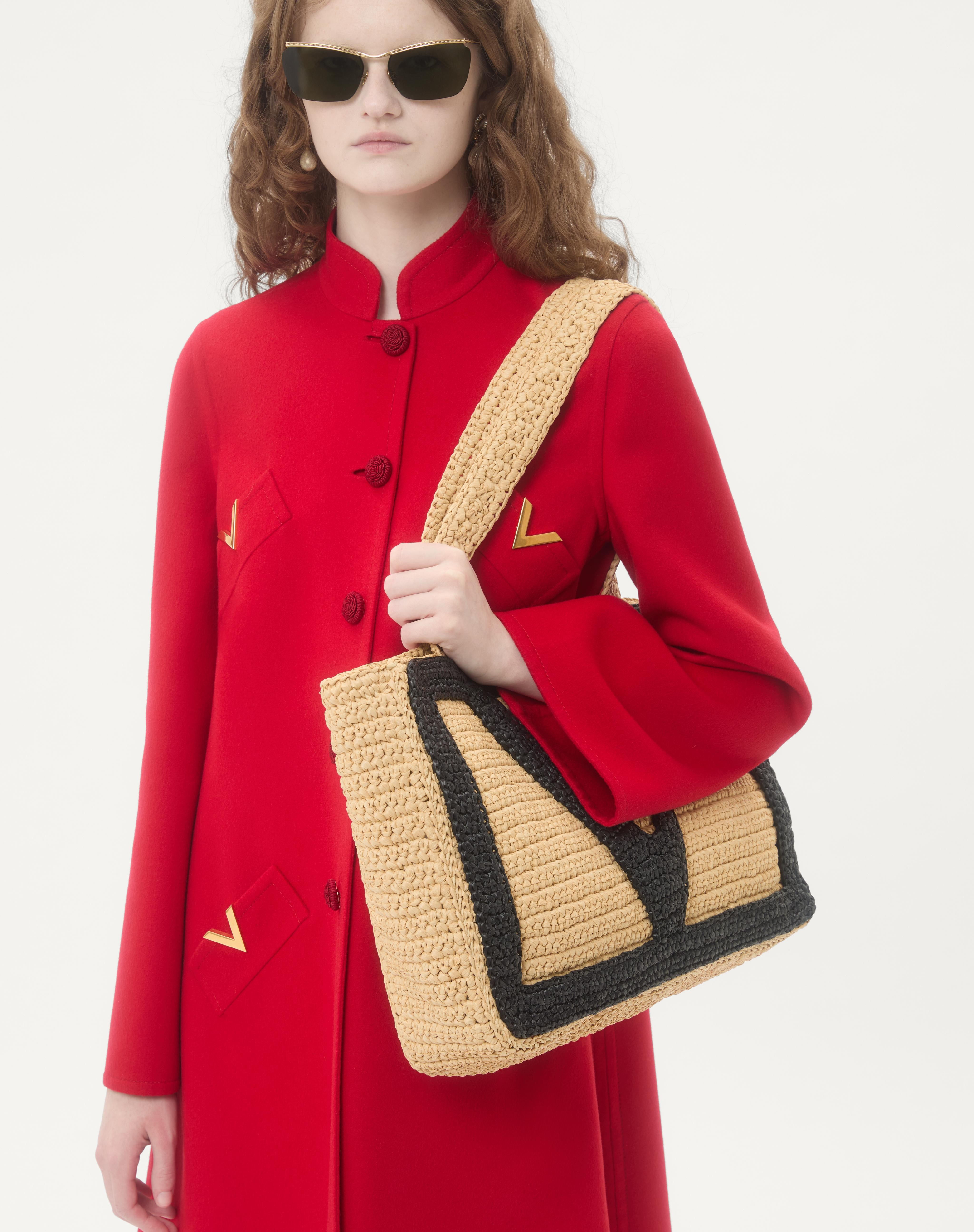 VALENTINO GARAVANI VIVA SUPERSTAR LARGE SYNTHETIC RAFFIA SHOPPING BAG - 7