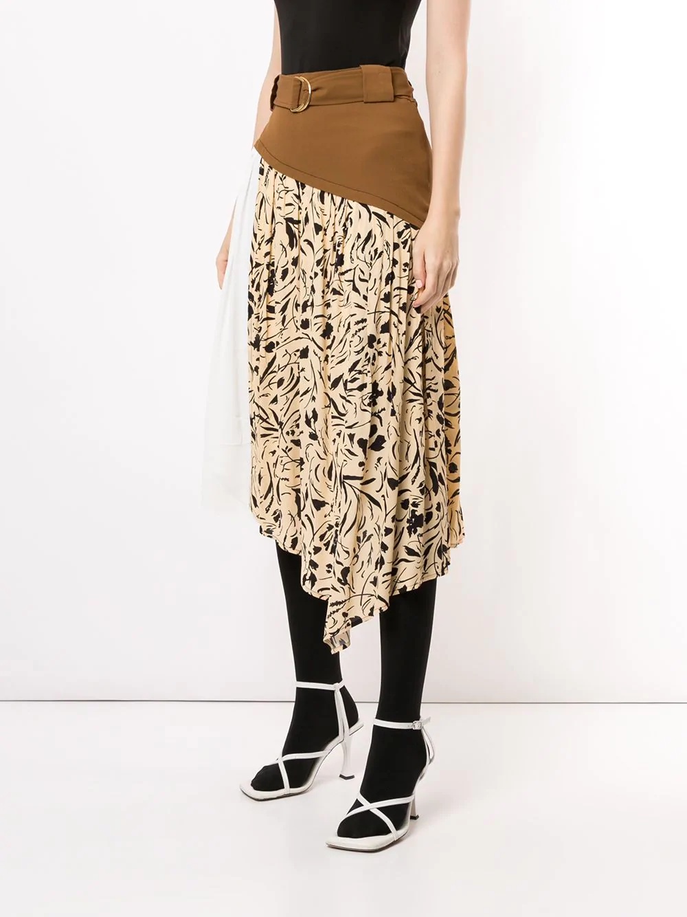 printed asymmetric skirt - 3