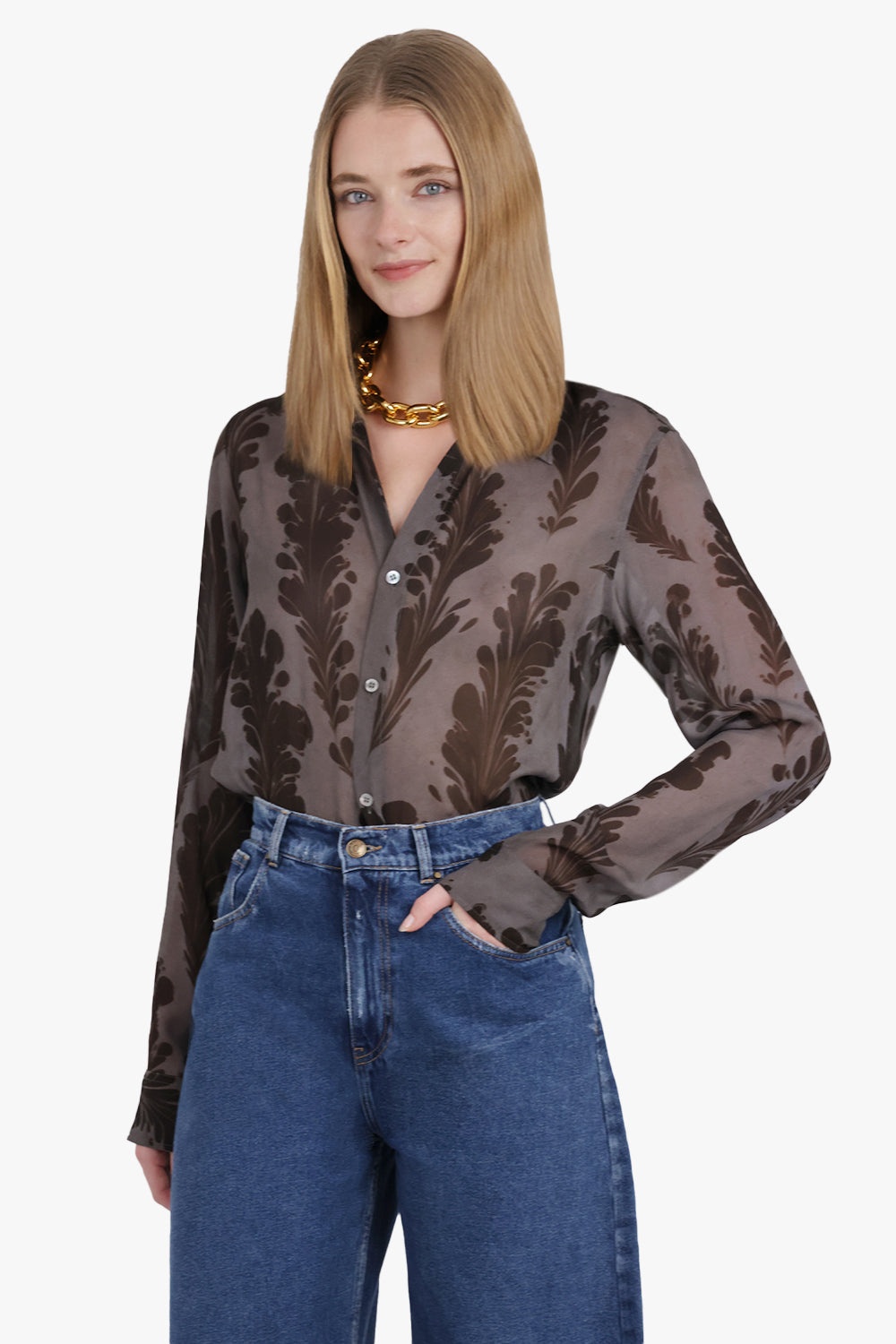 CELDON FLORAL PRINT SHIRT | GREY/BROWN - 7