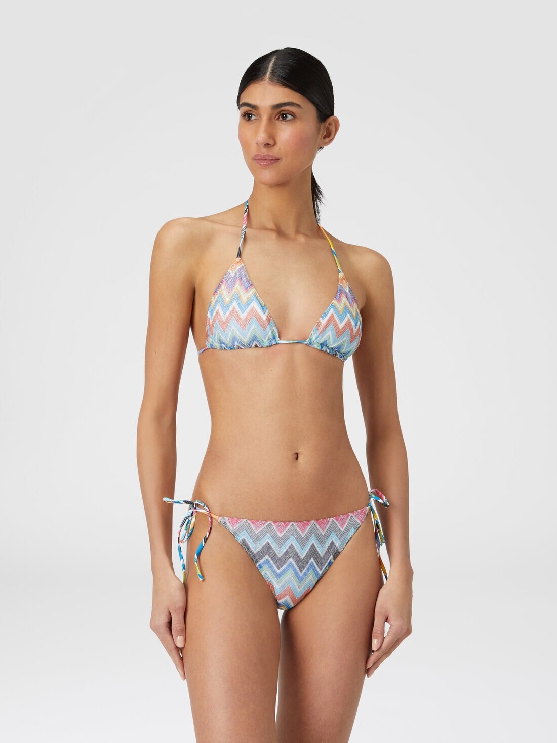 Zigzag viscose blend bikini with lurex - 2