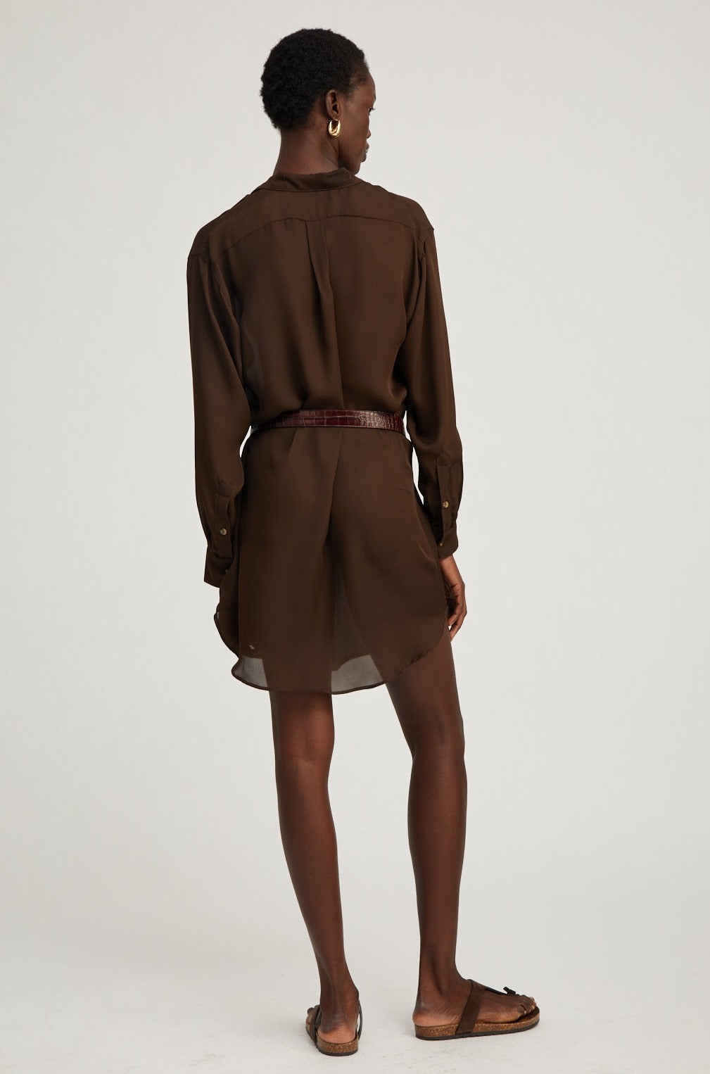 AMERICANO SILK BUTTON DOWN MINI DRESS - 4