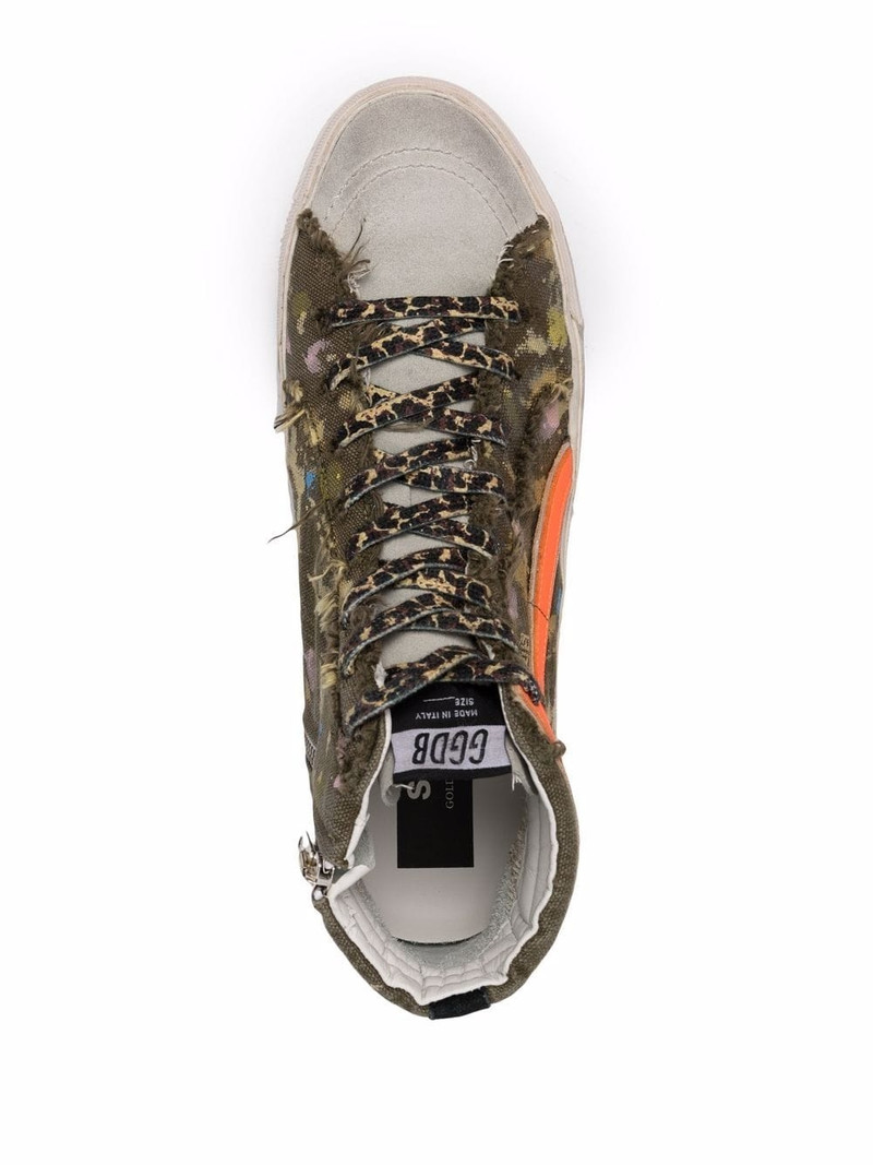 Slide paint-splatter high-top sneakers 4