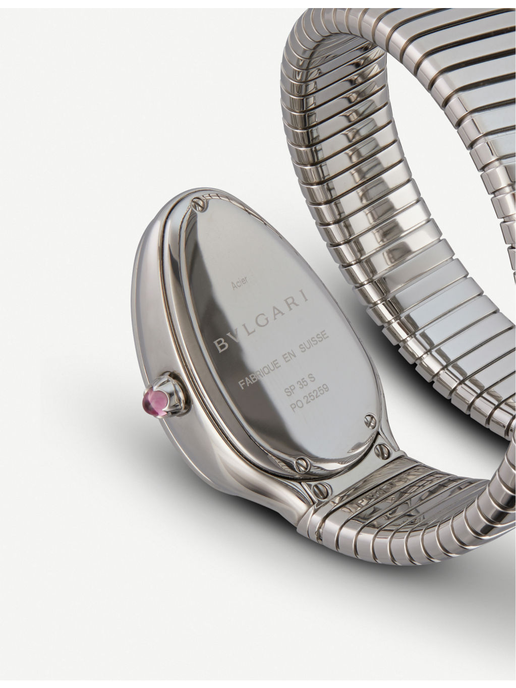 Serpenti Tubogas stainless steel and diamond watch - 3