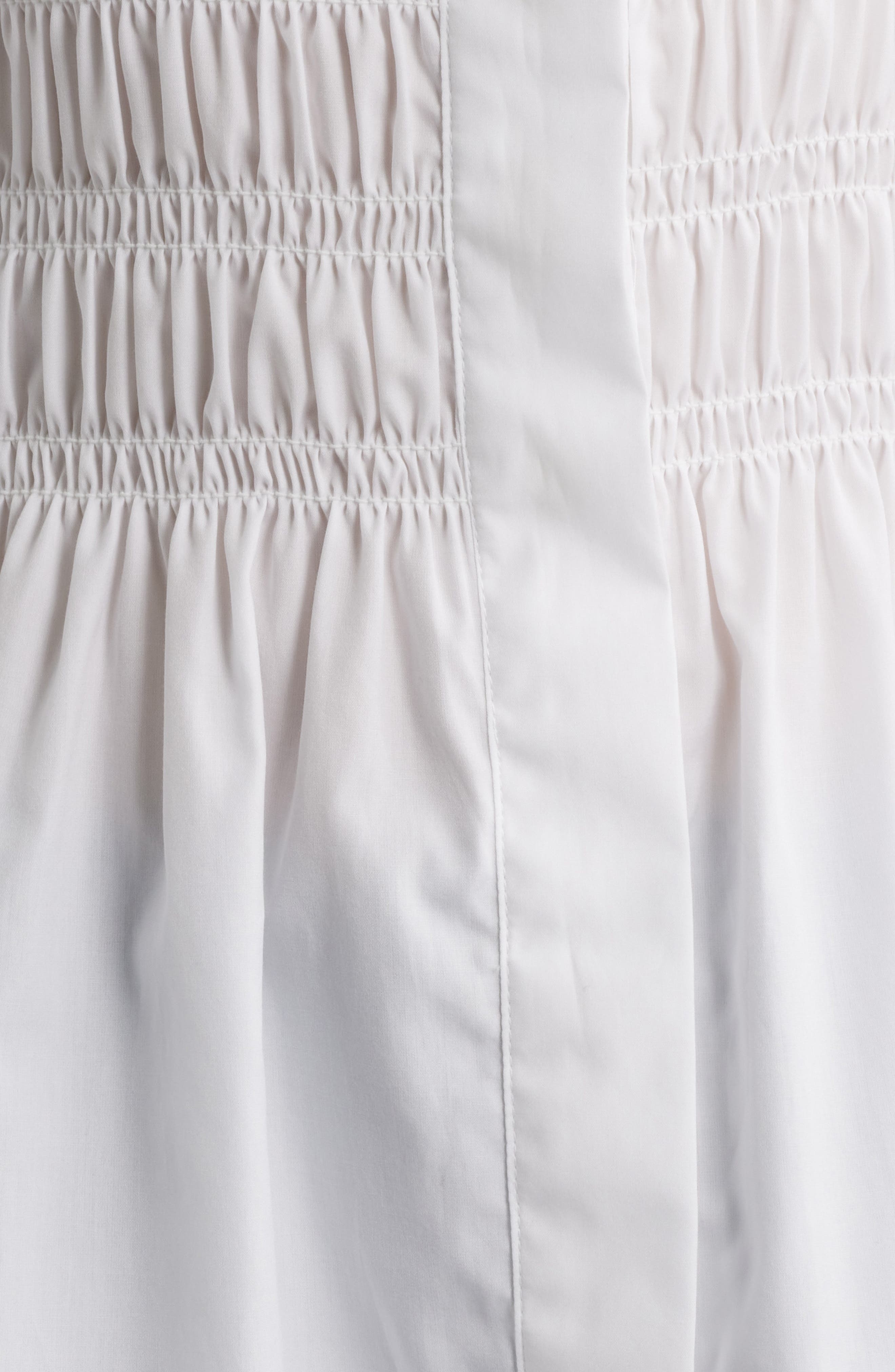 rag & bone Blythe Cotton Smocked Waist Peplum Button-Up Shirt in White at Nordstrom - 6