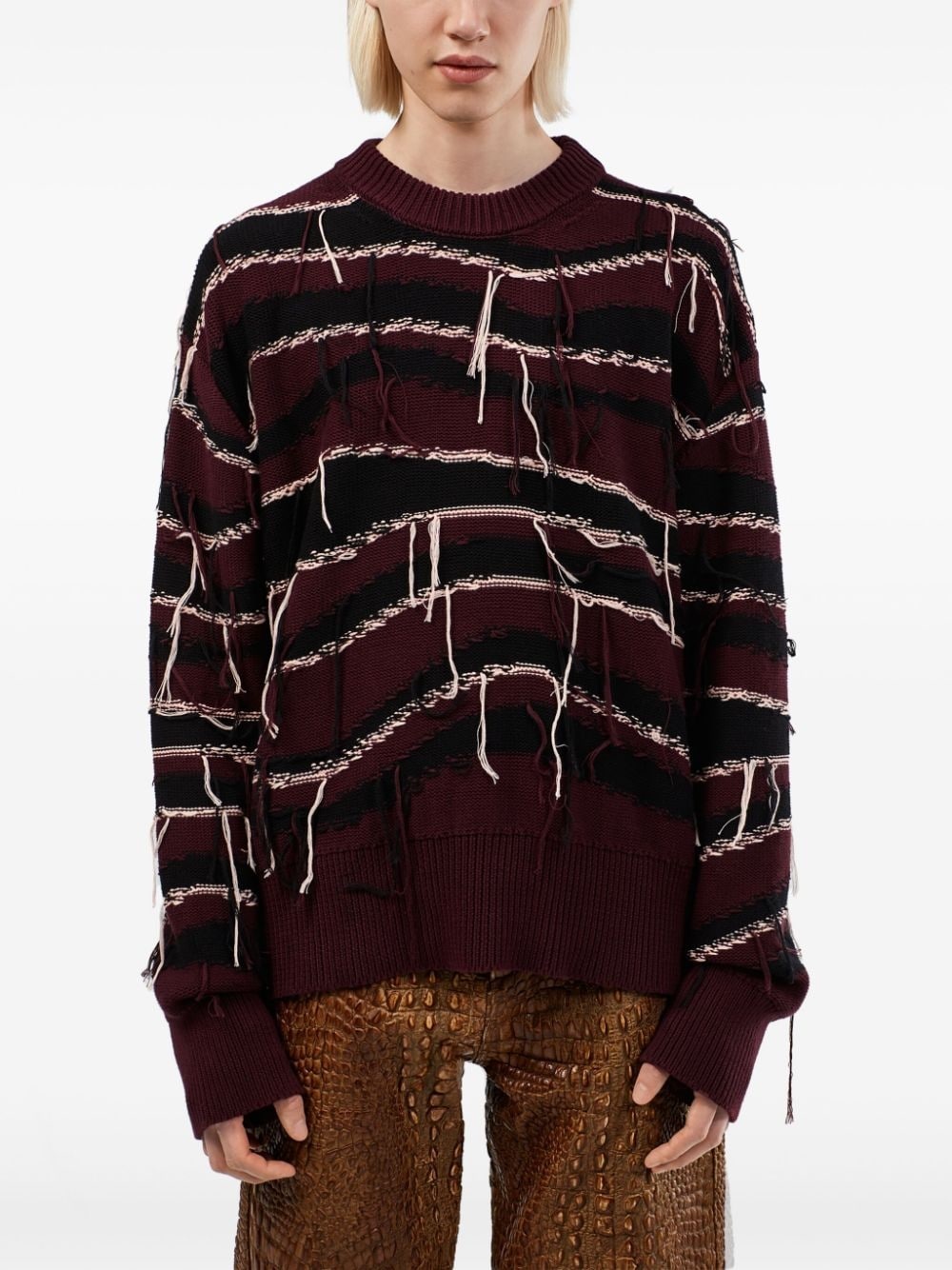 distressed knit sweater - 4