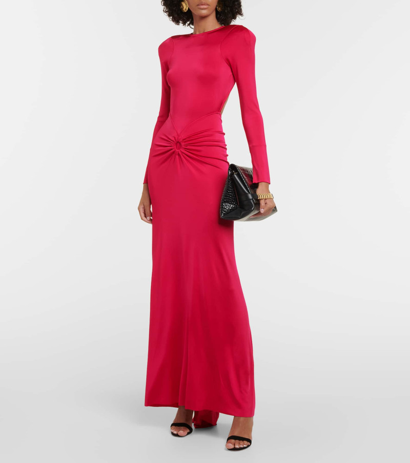Victoria Beckham Gathered jersey maxi dress outlook