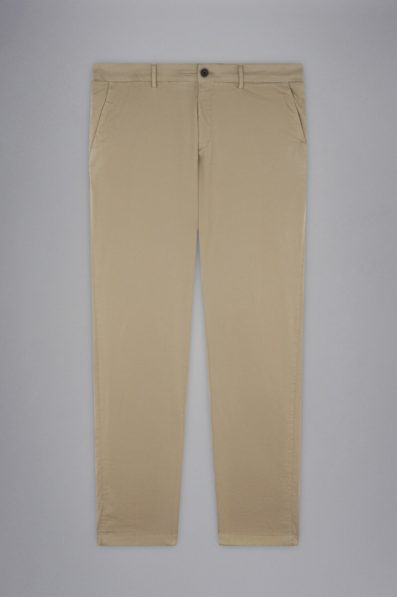 SILK AND STRETCH COTTON CHINO TROUSERS 1