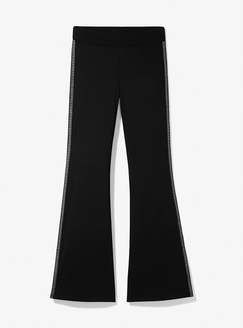 Logo Tape Stretch Nylon Flared Leggings 3