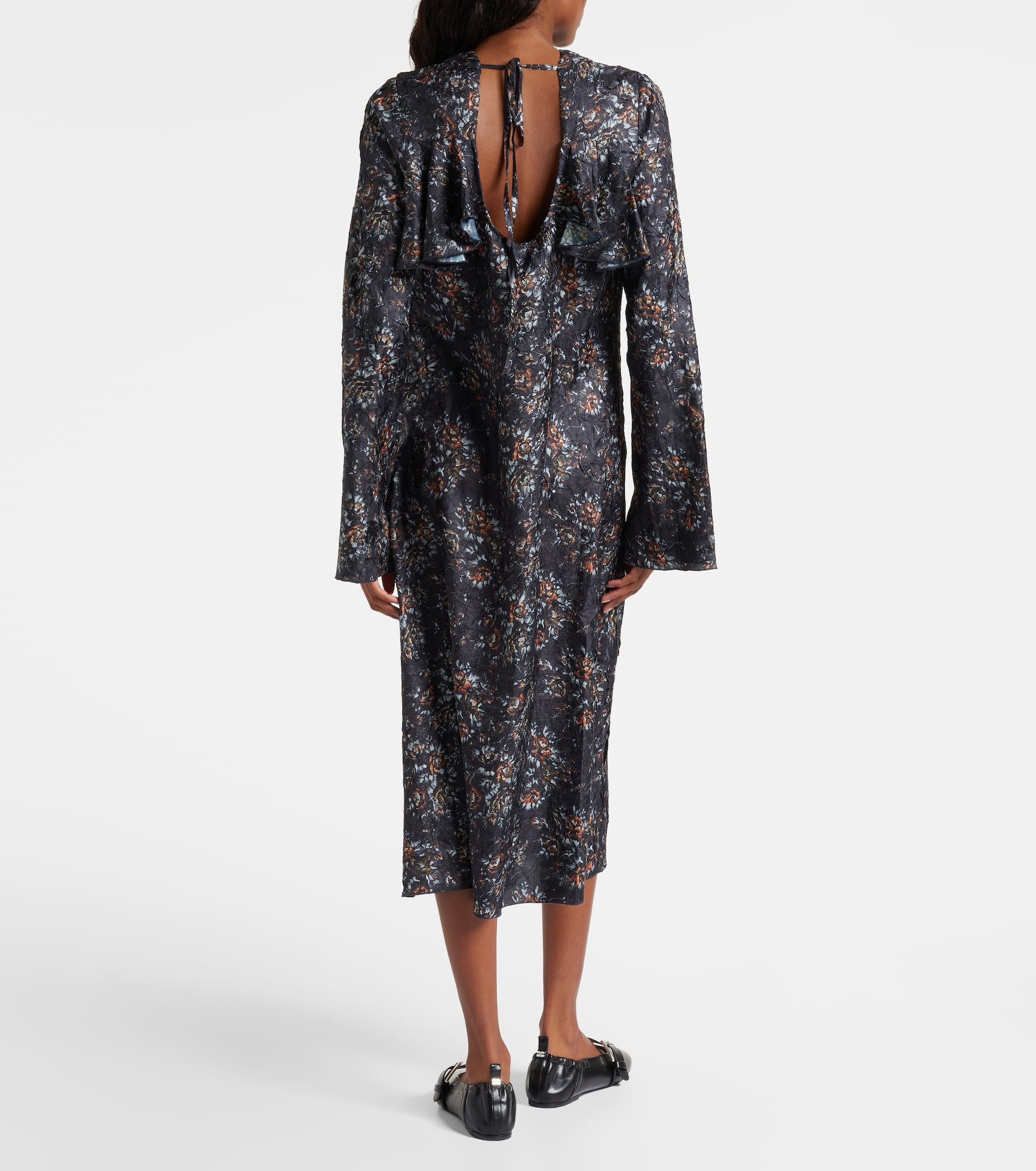 Floral ruffled midi dress - 3